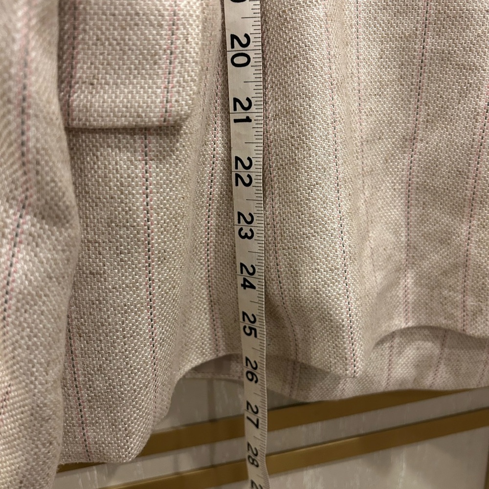 Banana Republic Beige Linen Striped Oversized Blazer | Size 6 | - Picture 7 of 8